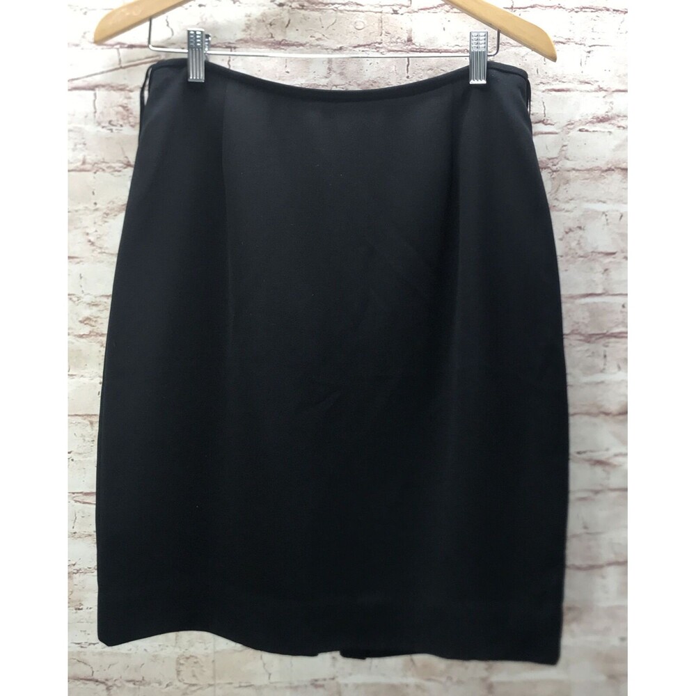 AK Anne Klein Womens Skirt Size 10 Black Split Zip Closure Business Career